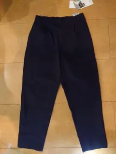 BODYWILD メンズストレッチパンツ タックテーパード ブラック M