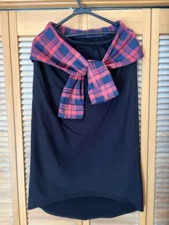 AZUL BY MOUSSY チェック柄腰巻き風フレアスカート Mのサムネイル