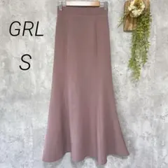【未使用】GRL マーメイドフレアスカート ロング ウエストゴム ピンク S