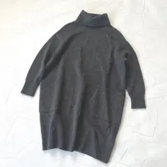 美品　ダーマコレクション　カシミア100% ニット　セーター　チュニック　2 ダーマコレクション ウールカシミヤニット ハイネック チュニック