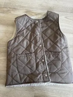 リバーシブルベスト ブラウン アイボリー　110cm