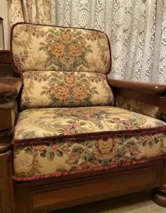 未使用品 スペイン DANVES シングルソファ ソファ 1人掛け カントリー