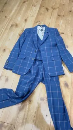入学式☆ネイビー チェック柄 フォーマルスーツ 120cm