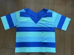 【美品】agnes b. アニエスベー★Tシャツ★5分袖★M★ボーダー★ブルー系