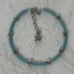 ターコイズブルースターハンドメイドブレスレットフェアリーグランジウィッシュコア