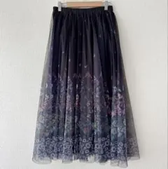 美品　イズスカラー　花柄　チュールスカート　ロング　ボリューム　フラワーのサムネイル