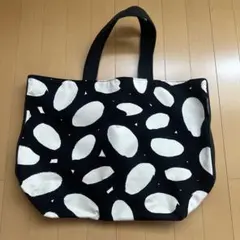 マリメッコ　トートバック　白　黒　コットンファブリック　marimekko