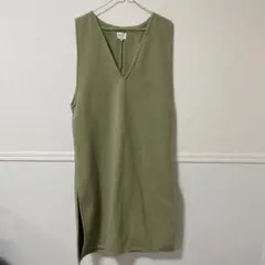 値下げ　emi+ ノースリーブニットワンピース M オリーブグリーン