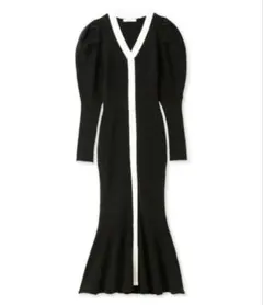 SNIDEL Sustainableフロントボタンニットワンピース BK