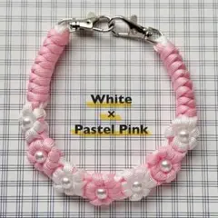 パラコード　ハンドストラップ　スマホストラップ　ハンドメイド　フラワー　4