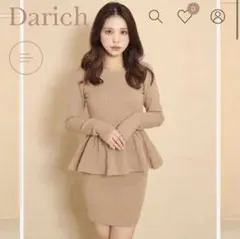 Darich モノグラム ペプラム 長袖 ニット ベージュのサムネイル
