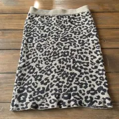ニット ヒョウ柄 スカート