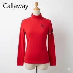 Callaway キャロウェイ モックネック 長袖カットソー レッド M