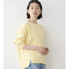 アメリカンホリック 前振りニットプルオーバー イエロー M 匿名配送