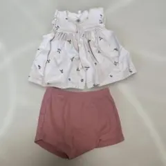 PETIT BATEAU ベビー ワンピース ブルマ セット12m 74cmのサムネイル