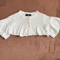 アイボリー フリルカーディガン 90