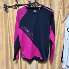 レディース　Mizuno 長袖Tシャツ M 黒/ピンク　￼ Mサイズ