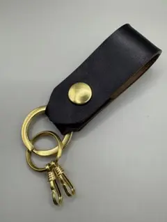 ベルトループキーホルダー　ホースバット MARYAM社　茶芯ブラック