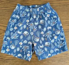 【美品】UNIQLO/ユニクロ　ハーフパンツ 総柄 青 80cm
