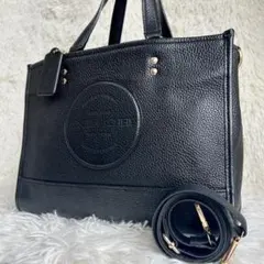美品✨コーチ ショルダーバッグ 2way デンプシー　シボ革 A4可 ブラック