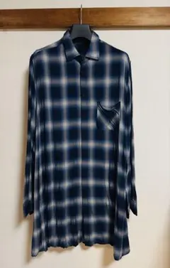 オンブレチェック ブルー