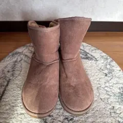 ピンクかわいいリボン付き ムートンブーツMサイズ24センチぐらい