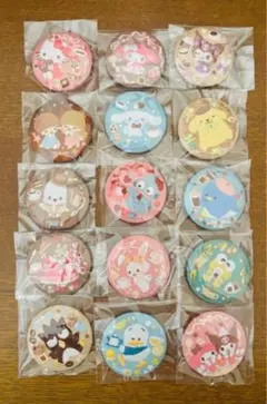 【全15種類】サンリオキャラクターズ刺繍缶バッジ３　コンプリートセット完売品