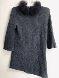 熊21 ✨上品ニットワンピース✨グレー　IRIS　PARURE　カシミヤ100%