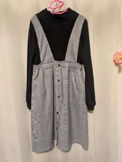 キッズ ドッキングワンピース ブラック・グレー