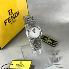 FENDI フェンディ 4000L ズッカフェイス　電池交換済 電池交換済み】FENDI フェンディ 腕時計 ベージュ 4000L ズッカ柄