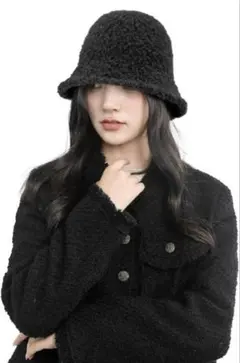 おしゃれ❣️バケットハット ブラック 冬 深めのデザイン 帽子