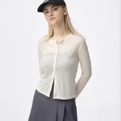 GU ソフトシアーカーディガンQ 白　natural