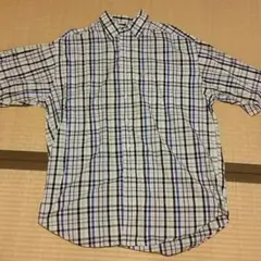 最終《値下げ》ポロジーンズコットンチェック半袖シャツLサイズ