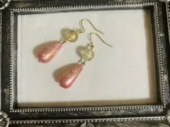 ハンドメイド　ピアス　和風　桜　花　ピンク