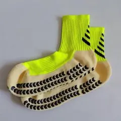 2足セット 黄色 イエロー サッカーソックス ジュニア グリップ a24