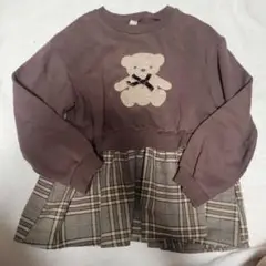 クマ刺繍付きブラウントレーナー 130サイズ　アプレレクール