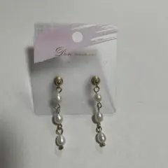 ホワイトパール ドロップピアス　新品　未使用
