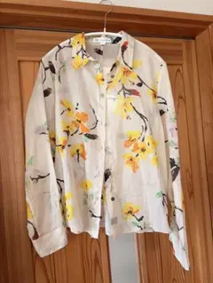 ZARA 花柄 長袖シャツ シアーブラウス M サイズのサムネイル