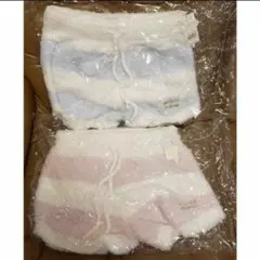 ２着 ジェラートピケ 新品 ボーダー ショートパンツ ルームウェア サイズF