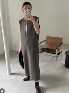 todayful Doubleface Wool Keyneck Dress