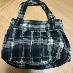 チェック柄フリルハンドバッグ
