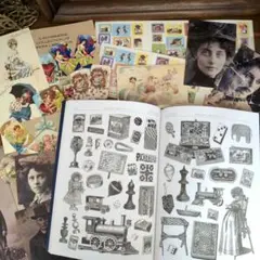 ジャンクジャーナル　カタログ　ヴィクトリアン素材　シール　洋書