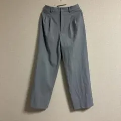 ユニクロ 丈ふつう Sサイズ タックワイドパンツ ツータック 水色