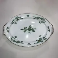 風景模様 オーバル皿 陶器のサムネイル