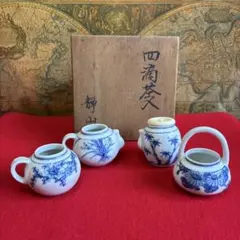 色絵四君子四滴茶入 茶道具懐石茶箱鵬雲斎坐忘斎淡々斎即中斎茶碗香合