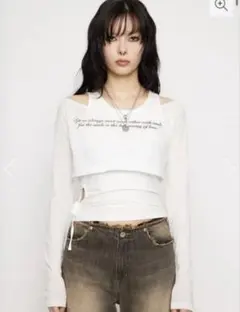 LAGUAGEM LETTERING SHEER 2PIECE トップスのサムネイル