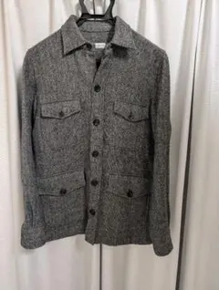 Errico Formicola ウールヘリンボーンサファリジャケット46グレー