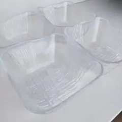 四角 ガラス 深皿 4点のサムネイル
