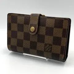 LOUIS VUITTON 二つ折り財布 ダミエ がま口 エベヌ ヴィエノワ