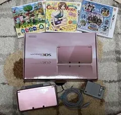 【美品】Nintendo 3DS 本体（PINK）＋付属品＋箱＋ソフト3点セット